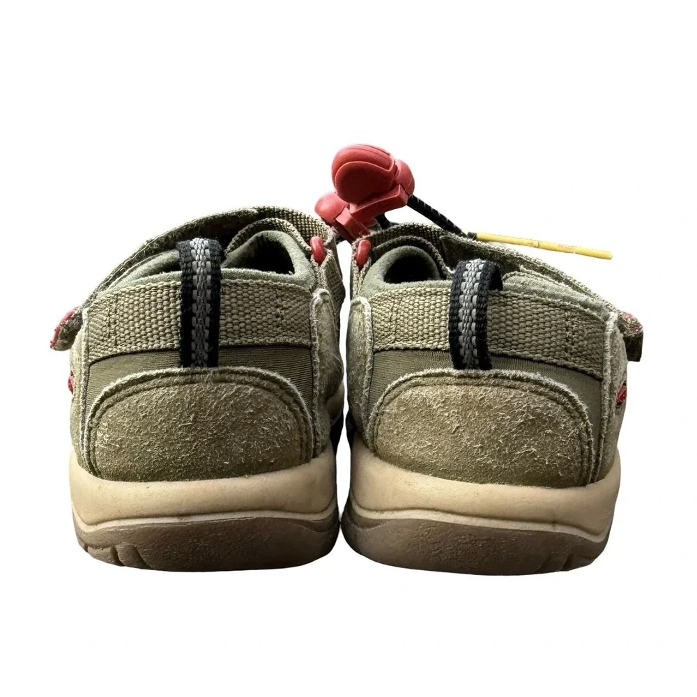 KEEN Kids Water Sandals Newport H2‎ Olive Red Hook and Loop Slip On Size 12